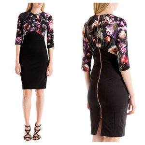 Ted Baker Hounest Shadow Floral Gathered Dress